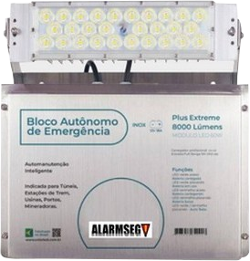 BLOCO AUTÔNOMO DE EMERGÊNCIA EXTREME INOX 8000 LUMENS